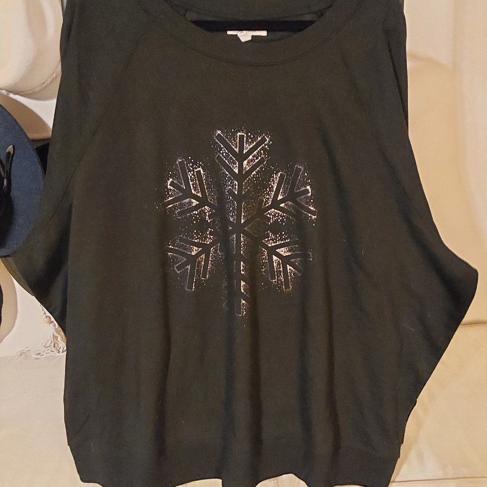 Maurices Black Snowflake Sweatshirt